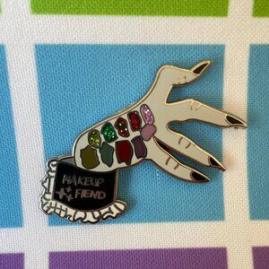 MUA horror hand glitter enamel pin Makeup Fiend
